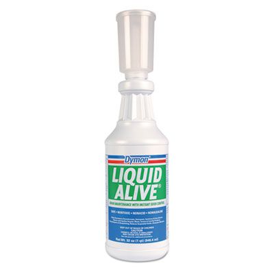 Dymon 23332 Liquid Alive Drain Maintenance with Instant Odor Control, 32 oz Bottle - 12 / Case