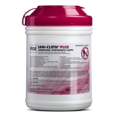 PDI Q89072 Sani-Cloth Plus Surface Germicidal Disinfectant Cleaner Wipes, Alcohol, Premoistened, 6" x 6.75" - 1920 / Case