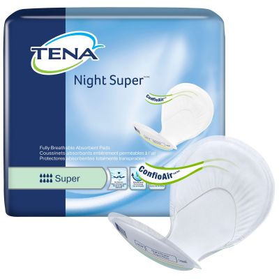 TENA 62718 Night Super Incontinence Liner Pad, 27", Adult Unisex, Heavy Absorbency - 48 / Case