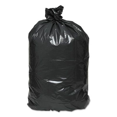 EarthSense RNW4620 40-45 Gallon Garbage Bags / Trash Can Liners, 2 Mil, 40" x 46", Black - 100 / Case
