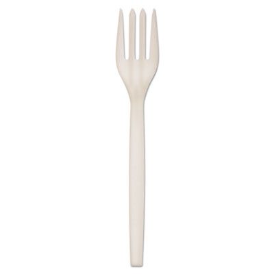 Eco-Products EPS002 Plant Starch Forks, 7", Natural White - 1000 / Case