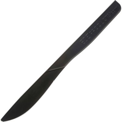 Eco-Products EPS111 Plastic Knives, Recycled Polystyrene, Black - 1000 / Case