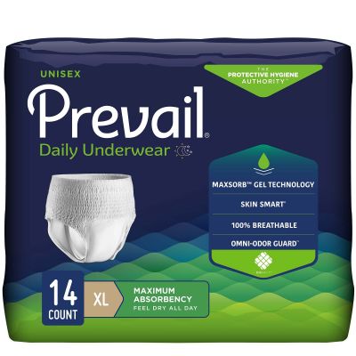 Prevail Pull-Up Daily Underwear, X-Large (58-68 in.), Maximum - 56 / Case