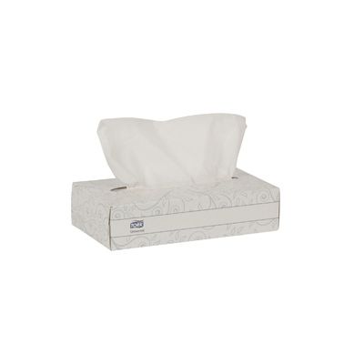 Essity TF6710A Tork Universal Facial Tissue, 2 Ply, 100 Sheets / Flat Box, 8.2" x 7.9", White - 30 / Case