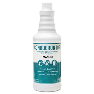 Fresh Products 1232WBMG Conqueror 103 Odor Counteractant Concentrate, Mango, 32 oz Bottle - 12 / Case