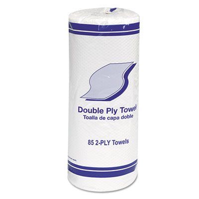 GEN 1797 Kitchen Roll Paper Towels, 2 Ply, 85 Perforated Sheets / Roll, White - 30 / Case