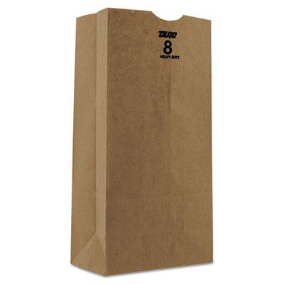 General GH8500 8 lb Paper Grocery Bags, 50#, 6-1/8" x 4-1/8" x 12-7/16", Kraft - 500 / Case