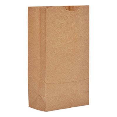 General GK10500 #10 Paper Grocery Bags, 35#, 6-5/16" x 4-3/16" x 13-3/8", Kraft - 500 / Case