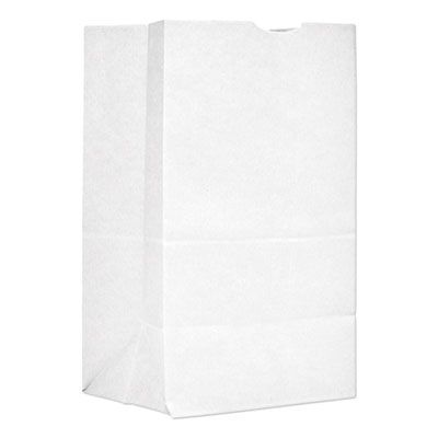 General GW20S500 20 lb Squat Paper Grocery Bags, 40#, 8-1/4" x 5-15/16" x 13-3/8", White - 500 / Case
