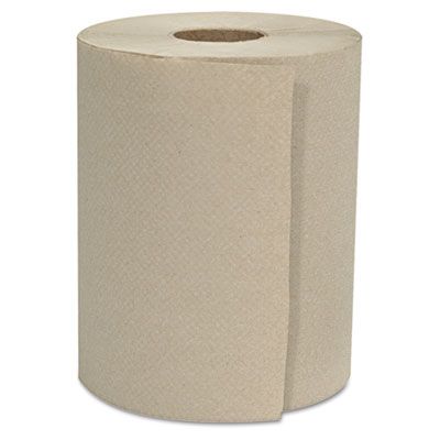 General HWTKRFT Hardwound Roll Paper Hand Towels, 1 Ply, 8" x 600', Brown - 12 / Case