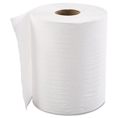 General HWTWHI Hardwound Roll Paper Hand Towels, 1 Ply, 8" x 600', White - 12 / Case