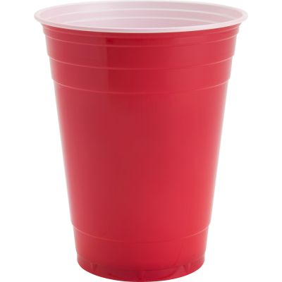Genuine Joe 11251 16 oz Plastic Party Cups, Red - 1000 / Case