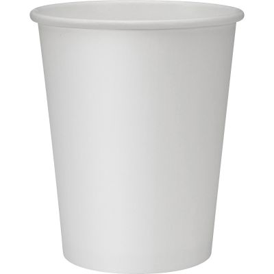 Genuine Joe 19045 8 oz Paper Hot Cups, Poly-Lined, White - 1000 / Case