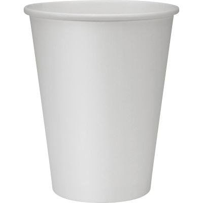 Genuine Joe 19047 12 oz Paper Hot Cups, Poly-Lined, White - 1000 / Case