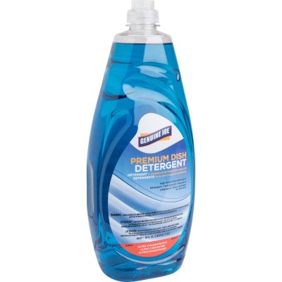Genuine Joe 99679 Premium Dish Detergent Liquid, 38 oz Bottle, Blue - 8 / Case