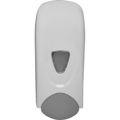 Genuine Joe 08951 Dispenser for Liquid Hand Soap, 1000 ml, Push Style, White / Gray - 12 / Case
