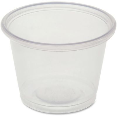 Genuine Joe 19060 1 oz Plastic Portion Cups, Polystyrene, Clear - 2500 / Case