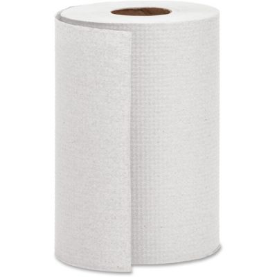 Genuine Joe 22300 Hardwound Roll Paper Hand Towels, Recycled, 7-7/8" x 350', White - 12 / Case