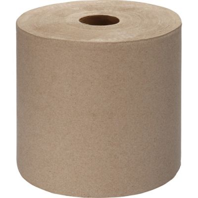 Genuine Joe 22800 Hardwound Roll Paper Hand Towels, Recycled, 7-7/8" x 1000', Brown - 6 / Case