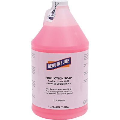 Genuine Joe 02107 Lotion Hand Soap, 1 Gallon Bottle, Pink - 4 / Case