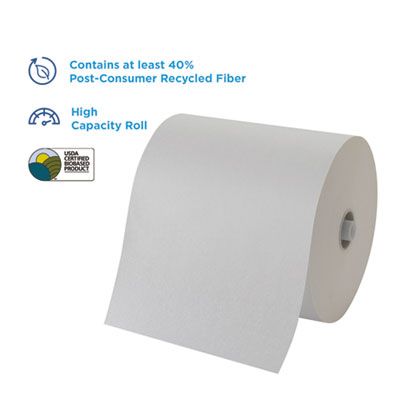 Georgia-Pacific 26490 Hardwound Roll Paper Hand Towels, 7.8" x 1150', White - 6 / Case