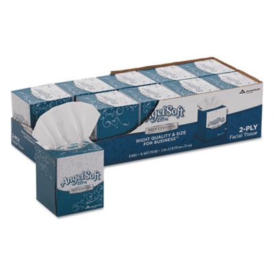 Georgia-Pacific 4636014 Angel Soft Facial Tissue, 2 Ply, 96 Sheets / Cube Box - 10 / Case