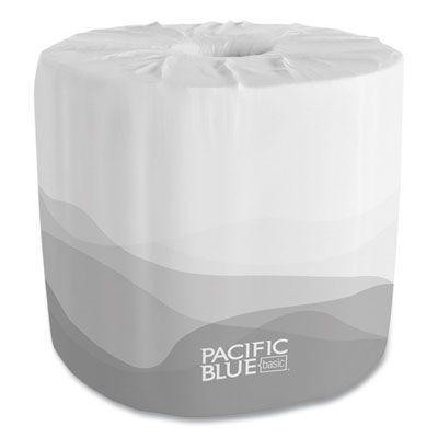 Georgia-Pacific 1988101 Pacific Blue Basic 1 Ply Toilet Paper, 550 Sheets / Standard Roll - 80 / Case