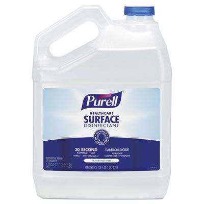 GOJO 434004 PURELL Healthcare Surface Disinfectant, Fragrance Free, 1 Gallon Bottle - 4 / Case