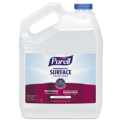 GOJO 434104 PURELL Foodservice Surface Sanitizer, Fragrance Free, 1 Gallon Bottle - 4 / Case