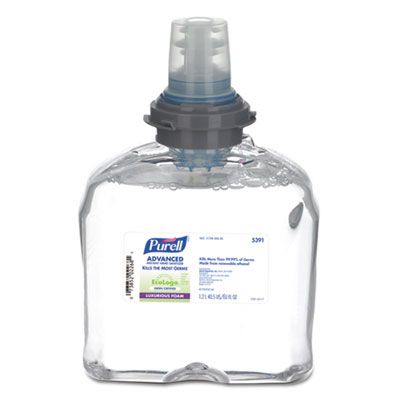 GOJO 539102 PURELL Green Certified Instant Hand Sanitizer Foam, TFX Touch Free 1200 mL Refill - 2 / Case