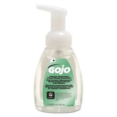 GOJO 571506 Foam Hand Soap, Fragrance Free, 7.5 oz. Pump Bottle - 6 / Case