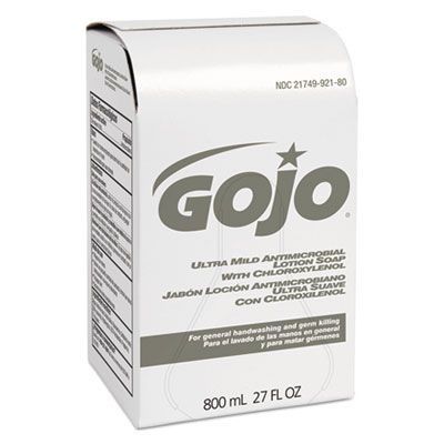 GOJO 921212 Ultra Mild Lotion Soap with Chloroxylenol, Floral Balsam, 800 mL Bag-in-Box Refill - 12 / Case