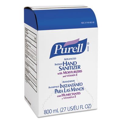 GOJO 965712 PURELL Instant Hand Sanitizer with Moisturizers, 800 ml Bag-in-Box Refill - 12 / Case