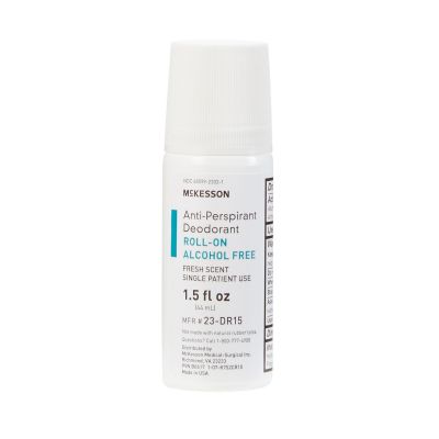 McKesson 23-DR15 Antiperspirant Deodorant, Roll-On, Alcohol-Free, Fresh Scent, 1.5 oz - 96 / Case