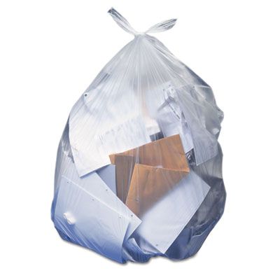 Heritage H5645TCRC1 Accufit 23 Gallon Trash Can Liners / Garbage Bags, 0.9 Mil, 28" x 45", Clear - 50 / Case