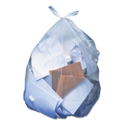 Heritage H6639HC 33 Gallon Trash Can Liners / Garbage Bags, 0.65 Mil, 30" x 39", Clear - 250 / Case