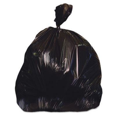 Heritage H7658SK 60 Gallon Trash Can Liners / Garbage Bags, 1.25 Mil 38" x 58", Black - 100 / Case