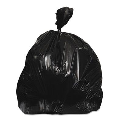 Heritage H8053PKRC1 Accufit 55 Gallon Trash Can Liners / Garbage Bags, 1.3 Mil, 40" x 53", Black - 50 / Case