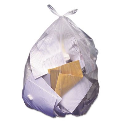 Heritage V8646HNR01 56 Gallon Value Trash Can Liners / Garbage Bags, 14 Mic, 43" x 46", Natural - 200 / Case