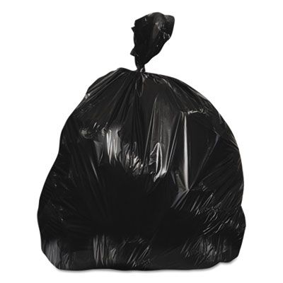 Heritage Z7660XKR01 60 Gallon Trash Can Liners / Garbage Bags, 17 Mic, 38" x 60", Black - 200 / Case