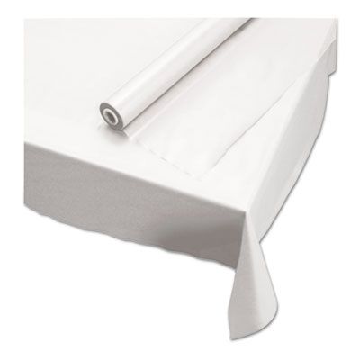 Hoffmaster 113000 Plastic Roll Tablecovers, 40" x 100', White - 1 / Case