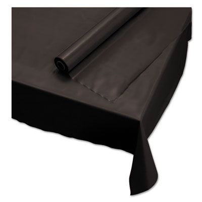 Hoffmaster 113003 Plastic Roll Tablecovers, 40" x 100', Black - 1 / Case