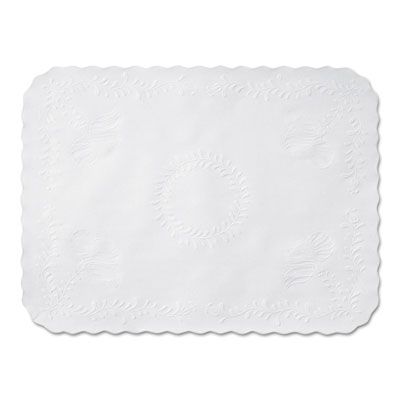 Hoffmaster TC8704472 Healthcare Anniversary Tray Mats, 14" x 19", White - 1000 / Case