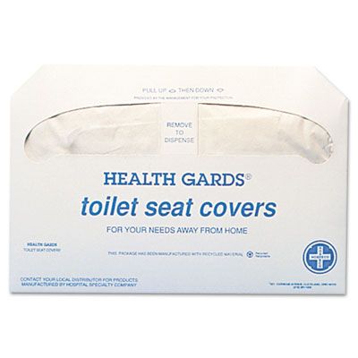 Hospeco HG5000 Health Gards Toilet Seat Covers, Half Fold, White - 5000 / Case