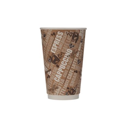 HotPack DWPC16 16 oz Coffee Paper Hot Cup, Double Wall - 500 / Case