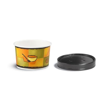 Huhtamaki 71849 Chinet 8-10 oz Paper Soup / Food Paper Container with Vented Lid - 250 / Case