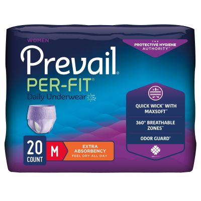 Prevail Per-Fit Pull-Up Underwear for Women, Medium (34-46 in.), Extra - 80 / Case