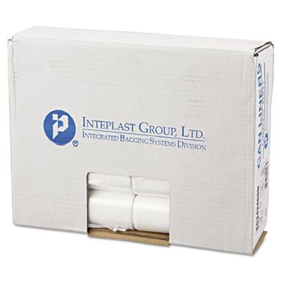 Inteplast EC242406N 10 Gallon Garbage Bags / Trash Can Liners, 6 Mic, 24" x 24", Natural - 1000 / Case