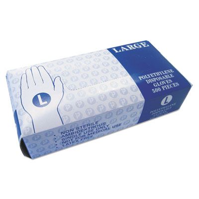 Integrated GLLG2K Poly Disposable Gloves, Powder Free, Large, Clear - 2000 / Case