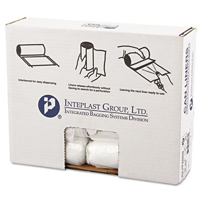 Inteplast S242408N 10 Gallon Garbage Bags / Trash Can Liners, 8 Mic, 24" x 24", Natural - 1000 / Case